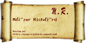 Mózer Richárd névjegykártya