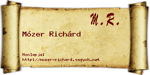 Mózer Richárd névjegykártya