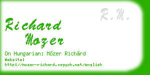 richard mozer business card